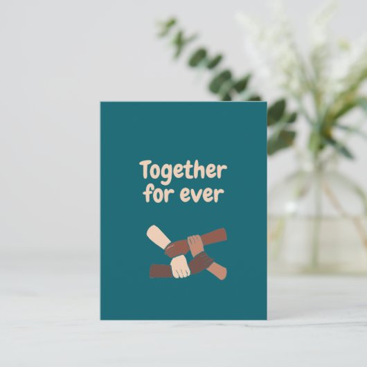Together for ever - life quotes feestdagenkaart (Staand voorkant)