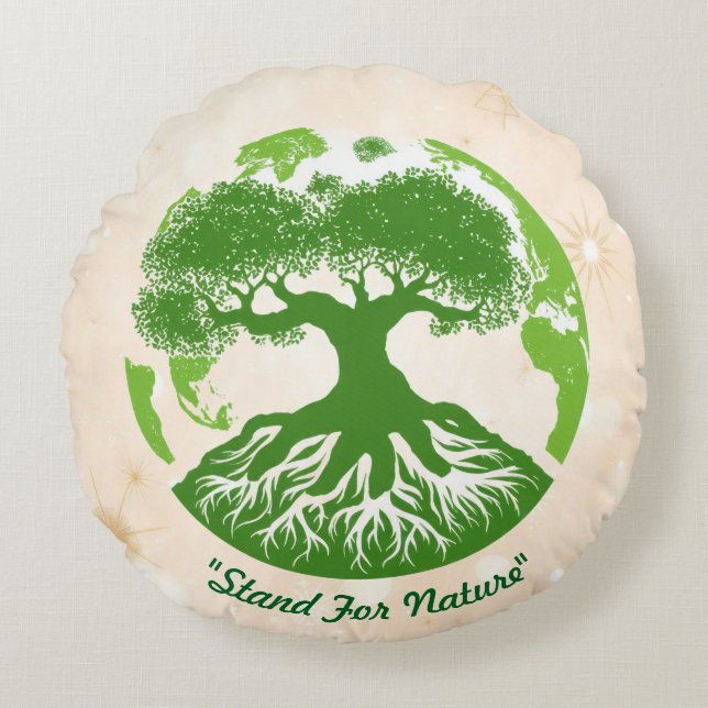"Together For Nature" Rond Kussen (Voorkant)