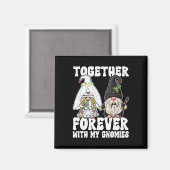 Together Forever Gnomes Mrs Bride Mr Groom voor We Magneet (Voorkant / Achterkant)