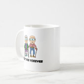 Together Forever Old Couple Cartoon Funny Mug Koffiemok (Voorkant links)