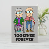 Together Forever Old Couple Jubileum Kaart (Staand voorkant)