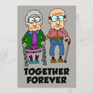Together Forever Old Couple Jubileum Kaart