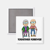 Together Forever Old Couple Jubileum Magneet (Voorkant / Achterkant)