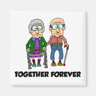 Together Forever Old Couple Jubileum Magneet