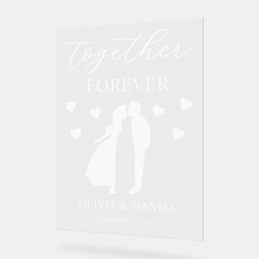 Together Forever Personalized Wedding Acryl Bord (Hoek)
