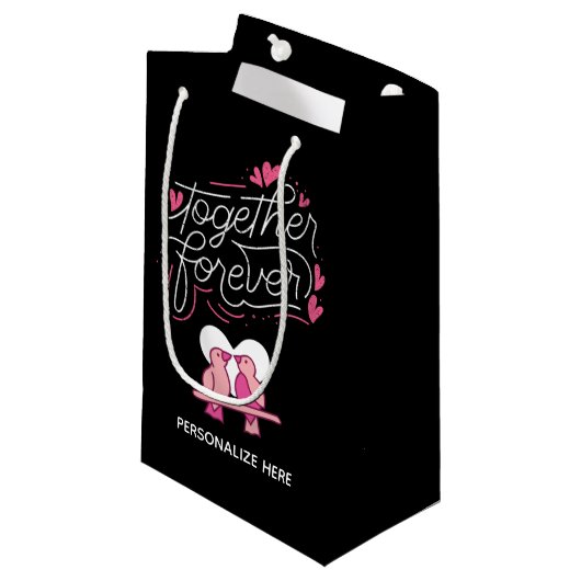 Together Forever Persoonlijke Gift Bag Klein Cadeauzakje (Voorkant Gekanteld)