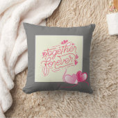 "Together Forever" Pink Hearts paar cadeau Kussen (Deken)