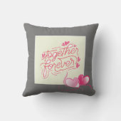 "Together Forever" Pink Hearts paar cadeau Kussen (Achterkant)
