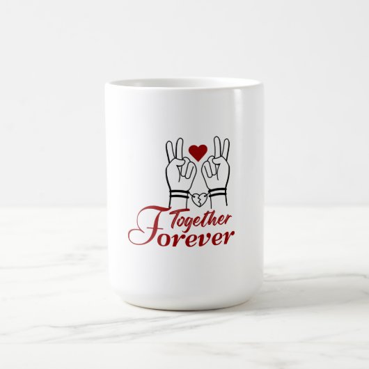 “Together Forever – Romantic Valentine’s Day Coupl Koffiemok (Center)