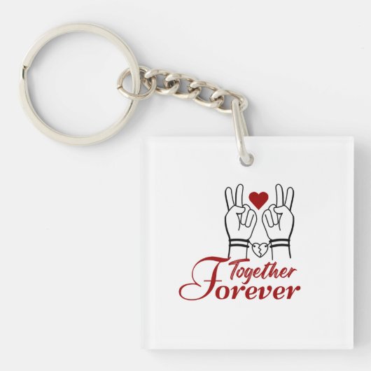 “Together Forever – Romantic Valentine’s Day Coupl Sleutelhanger (voorkant)