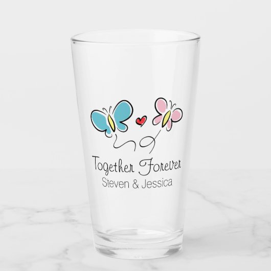 Together Forever schattige vlinders, nieuw glas (Voorkant)