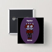 " Together Forever " Vierkante pin Button 5,1 Cm (Voorkant /achterkant)
