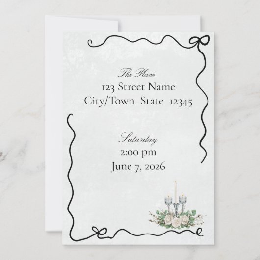 Together Forever - Wedding Celebration Invitation Kaart (Achterkant)