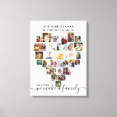 Together Heart Foto Collage Persoonlijke Familie Canvas Afdruk (Voorkant)
