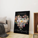 Together Heart Shaped Photo Collage Custom Canvas Afdruk<br><div class="desc">Creëer uw eigen gepersonaliseerd doek met 29 favoriete foto's en uw familienaam/-namen. Het fotomalplaatje is opstelling aan creëer een fotocollage in de vorm van een liefdeshart, tonend uw afbeeldingen in een mengeling van portret, landschap en vierkant instragramformaten. Upload uw foto's die in rijen werken, van boven tot onder. Het ontwerp...</div>