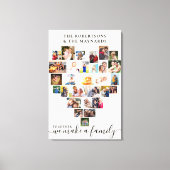 Together Heart Shaped Photo Collage Persoonlijk Canvas Afdruk (Voorkant)