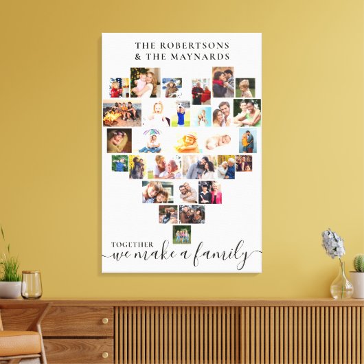 Together Heart Shaped Photo Collage Persoonlijk Canvas Afdruk (Insitu (Woonkamer))