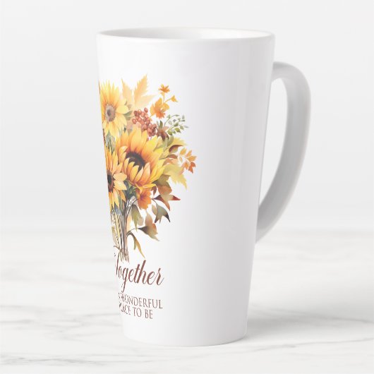 Together in Fall – Sunflowers, Leaves & Love Latte Mok (Rechterhoek)