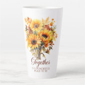 Together in Fall – Sunflowers, Leaves & Love Latte Mok (Voorkant)