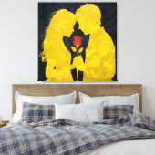 Together in Love- Romantic Love Illustration Canvas Afdruk (Insitu (Slaapkamer))