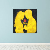 Together in Love- Romantic Love Illustration Canvas Afdruk (Insitu (Houten vloer))
