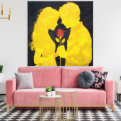 Together in Love- Romantic Love Illustration Canvas Afdruk (Insitu (Woonkamer))