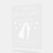 Together is a Beautiful Place to Be Custom Wedding Acryl Bord (Hoek)