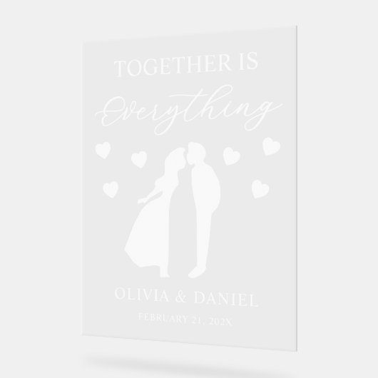 Together is Everything Custom Wedding Acryl Bord (Hoek)