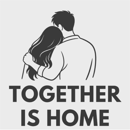Together Is Home Minimal Vinyl Sticker (Voorkant)