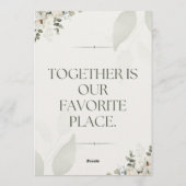 Together Is Our Favorite Place Wedding Invitation Kaart (Achterkant)