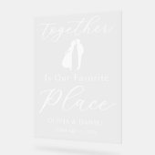 Together Is Our Favorite Place Wedding Welcome Acryl Bord (Hoek)