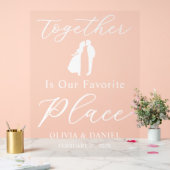 Together Is Our Favorite Place Wedding Welcome Acryl Bord (Huwelijk)