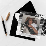 Together Modern & Minimal Japanse kerstfoto Feestdagenkaart<br><div class="desc">Japandi Send voor minimaal formaat "Together" monochrome foto van Christmas card met single foto to wish your friends and familiy a Merry Christmas and happy folidays. Design features heeft een modern, niet-traditionaal design met monogram black, white, and grey coñes. Simple white spruce folied is paired with our modern monochroom layered...</div>