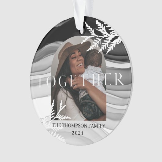 Together Modern & Minimal Japanse kerstfoto Ornament (voorkant)