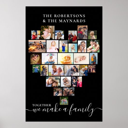 Together Personalized Love Heart 29 Photo Collage Poster (Voorkant)