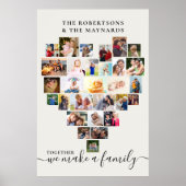 Together Personalized Love Heart Photo Collage Poster (Voorkant)