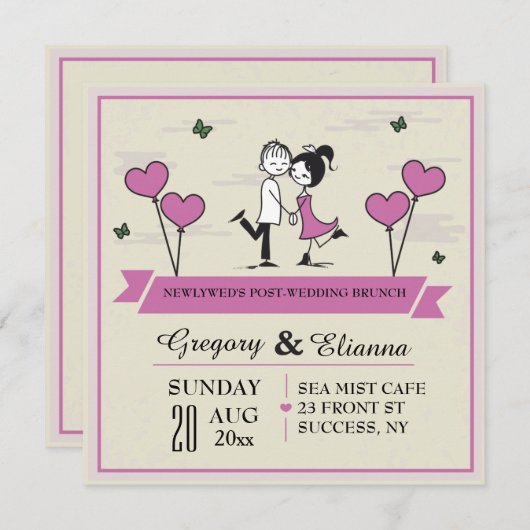 Together Post Wedding Brunch Uitnodiging (Voorkant / Achterkant)