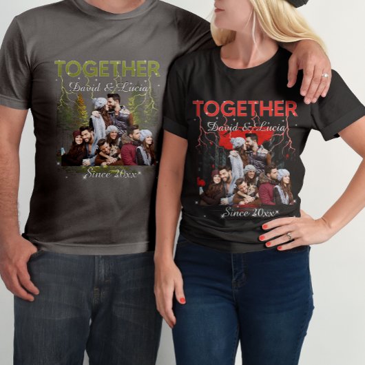 Together Since Bootleg Retro Style Custom Photo  T-shirt