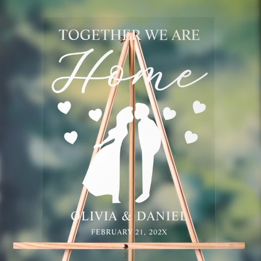 Together We Are Home Custom Wedding Acryl Bord (Neutraal)