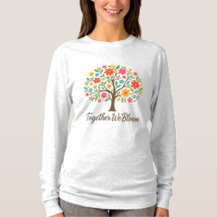 Together We Bloom Bloemen T-shirt met lange mouwen