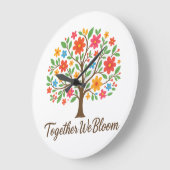 Together We Bloom Floral Wall Clock Grote Klok (Hoek)