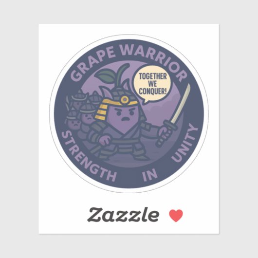 Together We Conquer Samurai Grape Sticker (Vel)