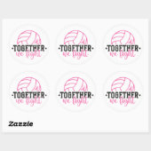 Together We Fight Breast Cancer Pink Ribbon Ronde Sticker (Vel)
