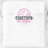 Together We Fight Breast Cancer Pink Ribbon Ronde Sticker (Tas)