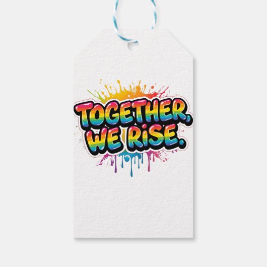Together We Rise Rainbow Quote Design Cadeaulabel (Achterkant)