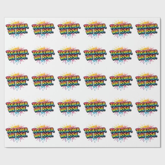 Together We Rise Rainbow Quote Design Cadeaupapier (Vlak)