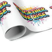 Together We Rise Rainbow Quote Design Cadeaupapier (Rol Hoek)