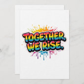 Together We Rise Rainbow Quote Design Kaart (Voorkant / Achterkant)