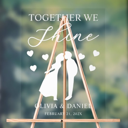 Together We Shine Custom Wedding Acryl Bord (Neutraal)