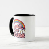 Together We Shine – Rainbow Retro Pride Quote Mok (Voorkant links)